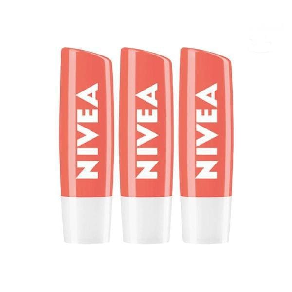 ニベア リップクリーム リップケア フルーティシャイン ピーチ 4.8g X 3個入り 唇の荒れ