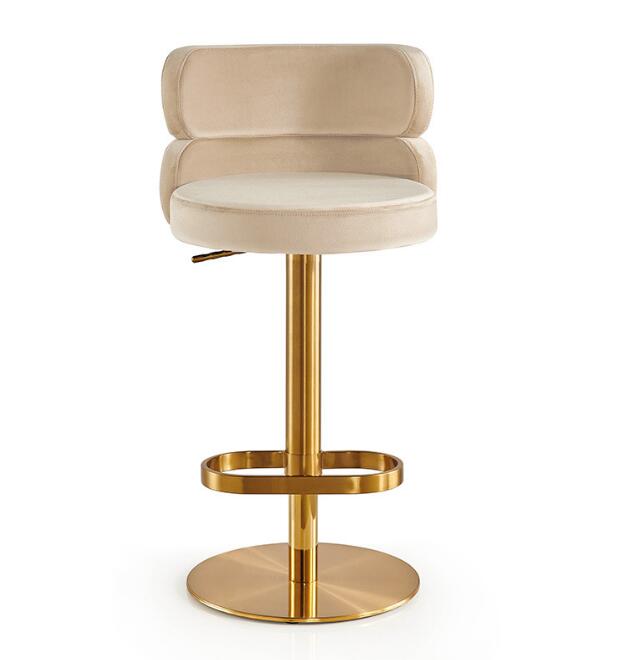 おしゃれなインテリア　バーチェアライト ラグジュアリー ステンレス リフト 回転背もたれ チェア ホーム バーチェア 昇降回転機能チェア　モダンスタイル