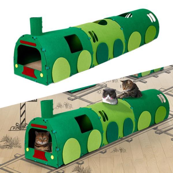 猫用トンネル プレイチューブ ポータブル 猫用ベッド 穴付き ペット用トンネル おもちゃ 小動物用 子猫 ウサギ 走り回る 隠れる インタラクティブお