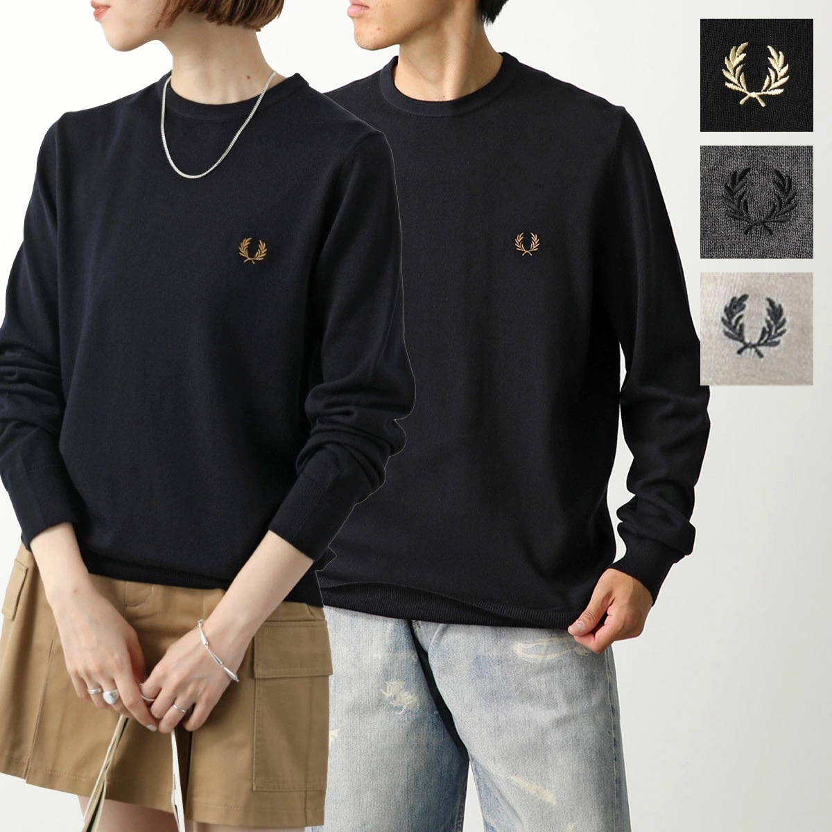 FRED PERRY フレッドペリー セーター CLASSIC CREW NECK JUMPER K9601 メンズ レディース ニット クルーネック 長袖 ローレルリース刺繍 カラー4色