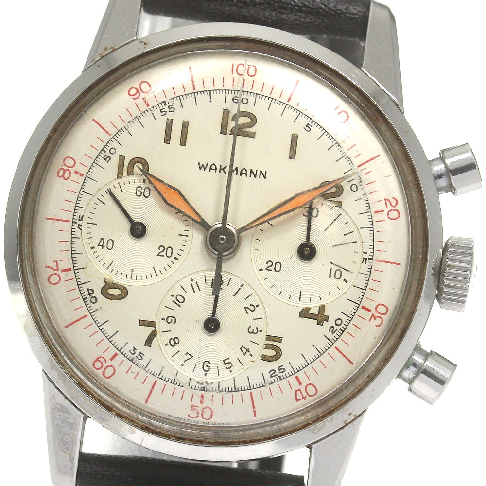 ワックマン WAKMANN 805-2 2レジスター クロノグラフ cal.1281 ヴィンテージ 手巻き メンズ _862050【中古】