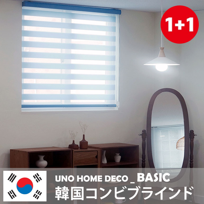 1+1 BASIC 10色 韓国コンビブラインド ロールスクリーン カスタムメイド