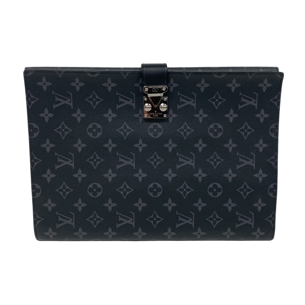 GI0273 ポルトドキュマン フランクGM 書類ケース モノグラムエクリプス レザー ブリーフケース ブラック メンズ ブランド