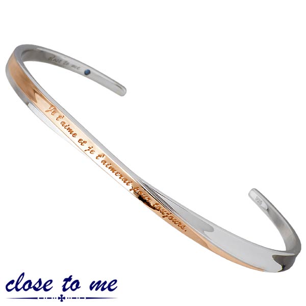 クロストゥーミー close to me シルバー バングル ブルーダイヤモンド 刻印可能