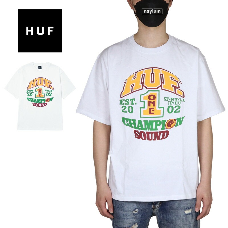 HUF Tシャツ 半袖Tシャツ ヘビーウエイト メンズ レディース ブランド 大きいサイズ おしゃれ 綿100% 白