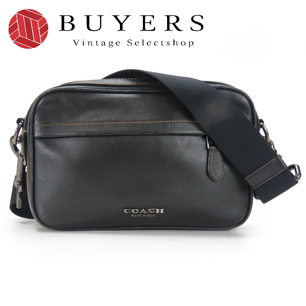 中古 ショルダーバッグ グラハム F39946 レザー ブラック シルバー金具 ボディバッグ 斜め掛け レディース メンズ