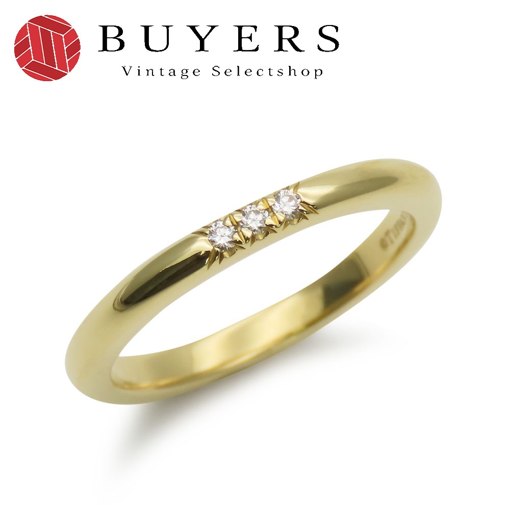 中古 リング・指輪 フォーエバーウェディング バンド K18YG ダイヤモンド 約2.43g イエローゴールド ジュエリー 3PD シンプル レディース 女性