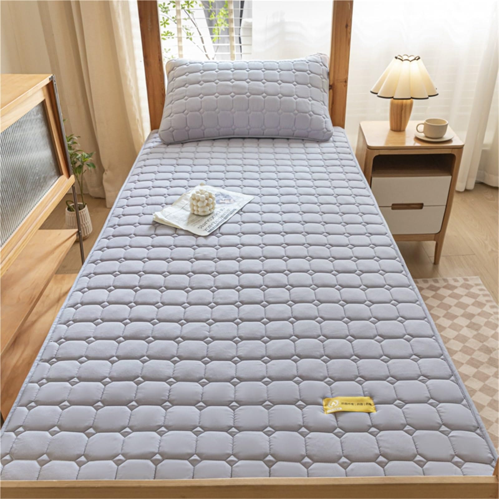 シーツ 厚みのあるマットレスカバー層コットンマットレスプロテクター ベッドフィットシート学生若者子供大人用(F-4 Twin XL)