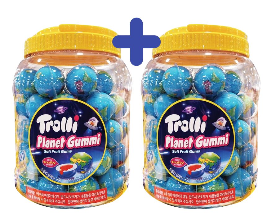[trolli 地球グミ 純正品](61個*2)122個2292g+保冷包装