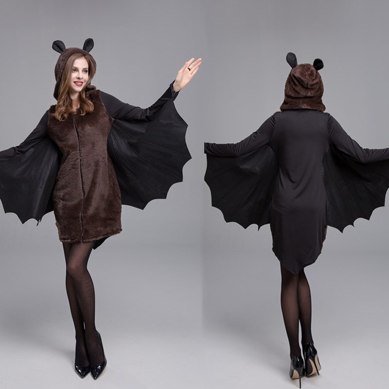 新しいハロウィンドレスアップヨーロッパとアメリカの国境を越えた女性のハロウィンコスチューム怖いコウモリゴーストコスチュームパーティーショーコスチューム
