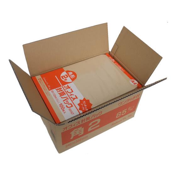 テープ付クラフト封筒 角2 85g／m2500枚 ツバメ工業 K85-K2T