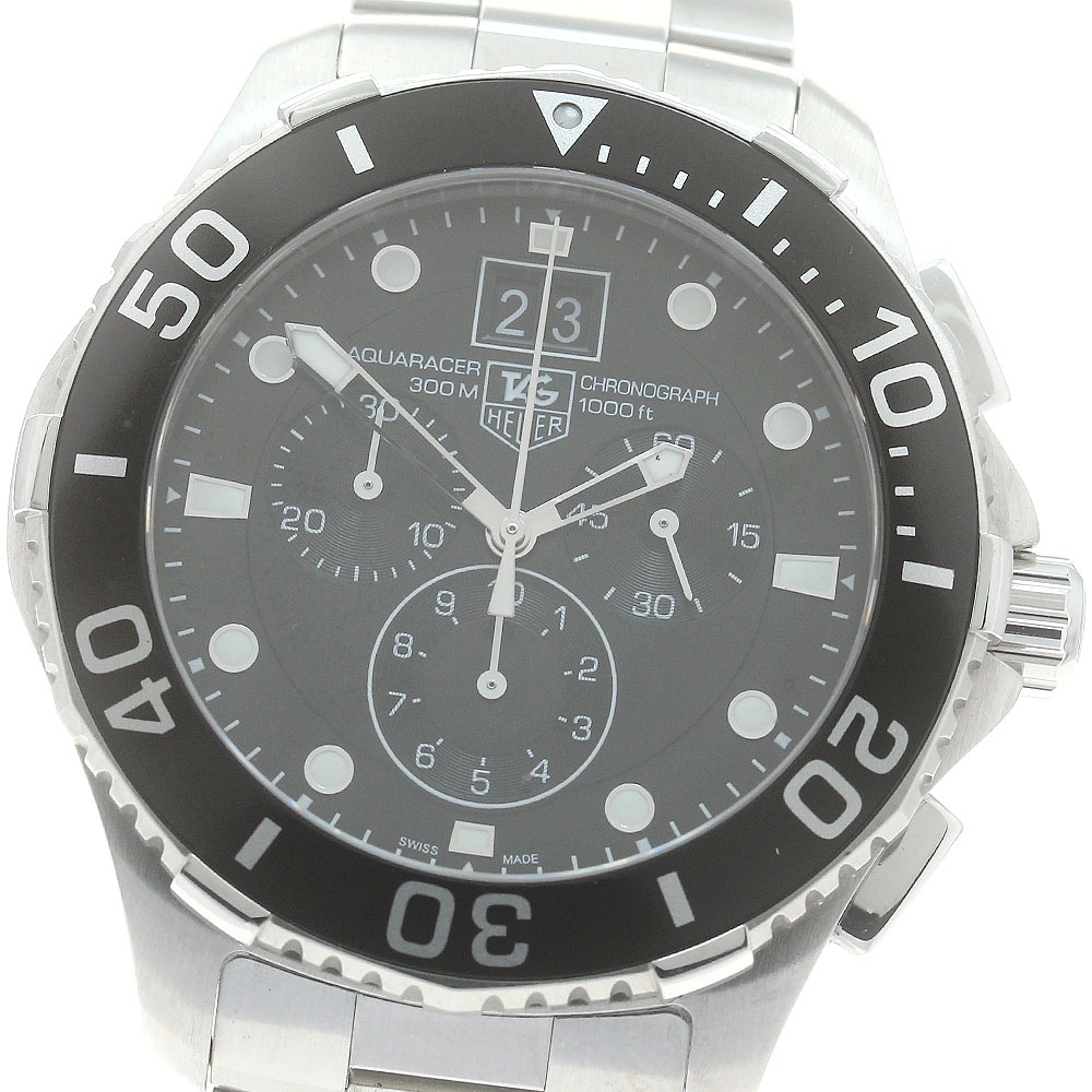 タグホイヤー TAG HEUER CAN1010 アクアレーサー クロノグラフ クォーツ メンズ 保証書付き_883268【中古】