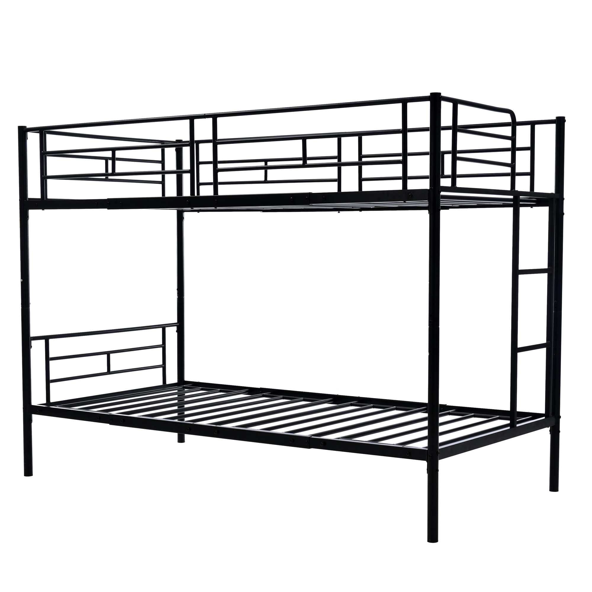【国内発送】616【新作】【ブラック】二段ベッド 2段ベッド スチール 耐震 ベッド シングル パイプベッド 2段ベット パイプ 金属製 頑丈 垂直はしご ロータイプ 2段ベッド 業務用二段ベッド 社