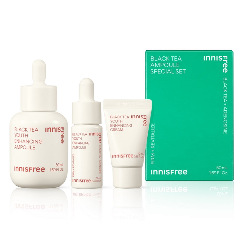 イニスフリーニューブラックティーユースエンハンシング弾力アンプル50ml+エンハンシングアンプル12ml+エンハンシングクリーム10mlセット1セット 5,783円