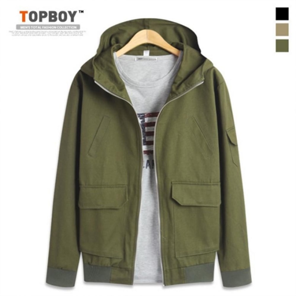 (トップボーイ) シンプルベーシックフード付きナイトショップ (DB049)