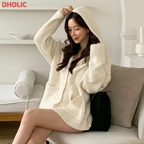 フードポケットルーズ長袖カーディガン・1940433