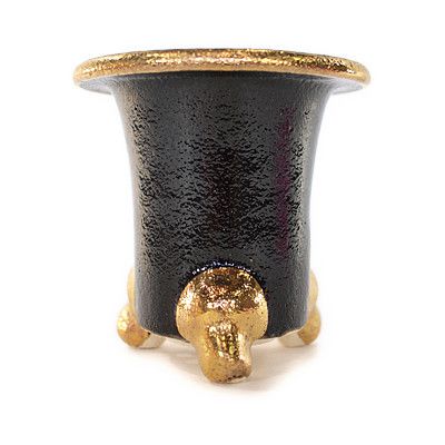 【信楽焼】【植木鉢】楽風フチ金オモト鉢 4号鉢【盆栽鉢 ミニ盆栽 陶器 植え替え 鉢 おしゃれ かわいい 園芸職人12cm】