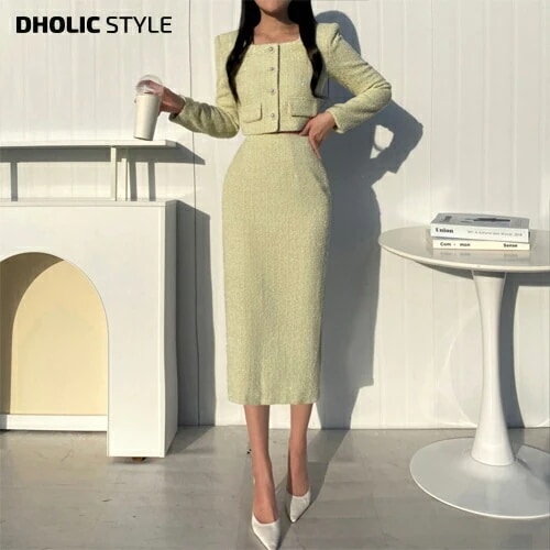 グリッターツイードジャケット&スカートSET・p611337