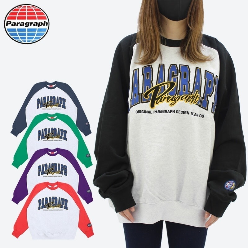 パラグラフ COLOR RAGLAN SWEAT NO.008 NO.8 ラグラン 切替 スウェット メンズ レディース クルーネック トレーナー 8,271円