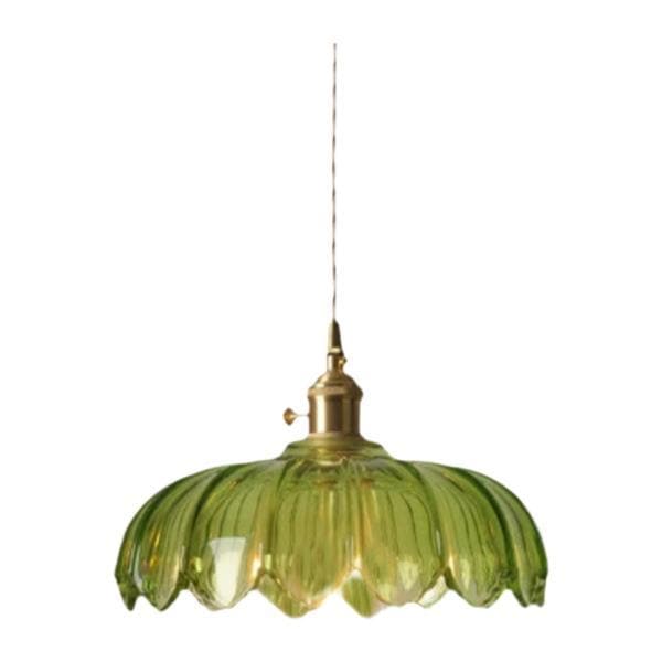 モダンなペンダントライト ランプシェード ベッドサイド用吊り下げランプ 光源なし 30cm グリーン