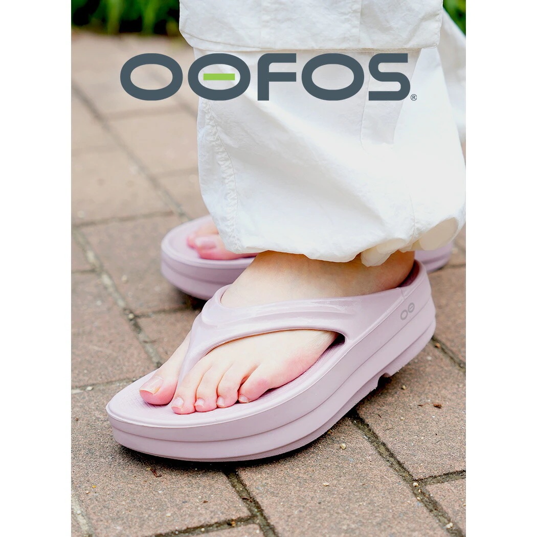 OOFOS ウーフォス 厚底 OOmega OOlala STARDUST ウーメガ ウーララ リカバリー サンダル ( ホワイト 白 ベージュ トング ビーチサンダル SANDAL レディース ウィ