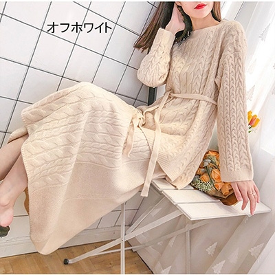 新作 ニットセットアップ ミモレ丈 セットアップ セーター レディース 秋冬 ニット 長袖 2点セット 上下セット トップス スカート カットソー カジュアル 大人 通勤 お洒落 dd126t2