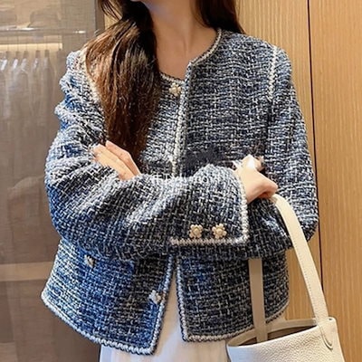 ツイードジャケット ツイード ジャケット ネイビー ニットジャケット ラメ ラメニット 高級 高見 13,413円
