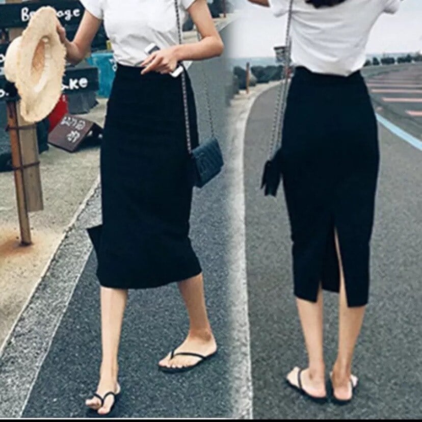 スカート 春 夏 秋 冬 きれいめ レディース ペンシルスカート タイトスカート スリットスカート ミモレ丈 無地 ブラック かわいい 大人可愛い きれいめ シンプル カジュアル 大人 上品 おしゃれ