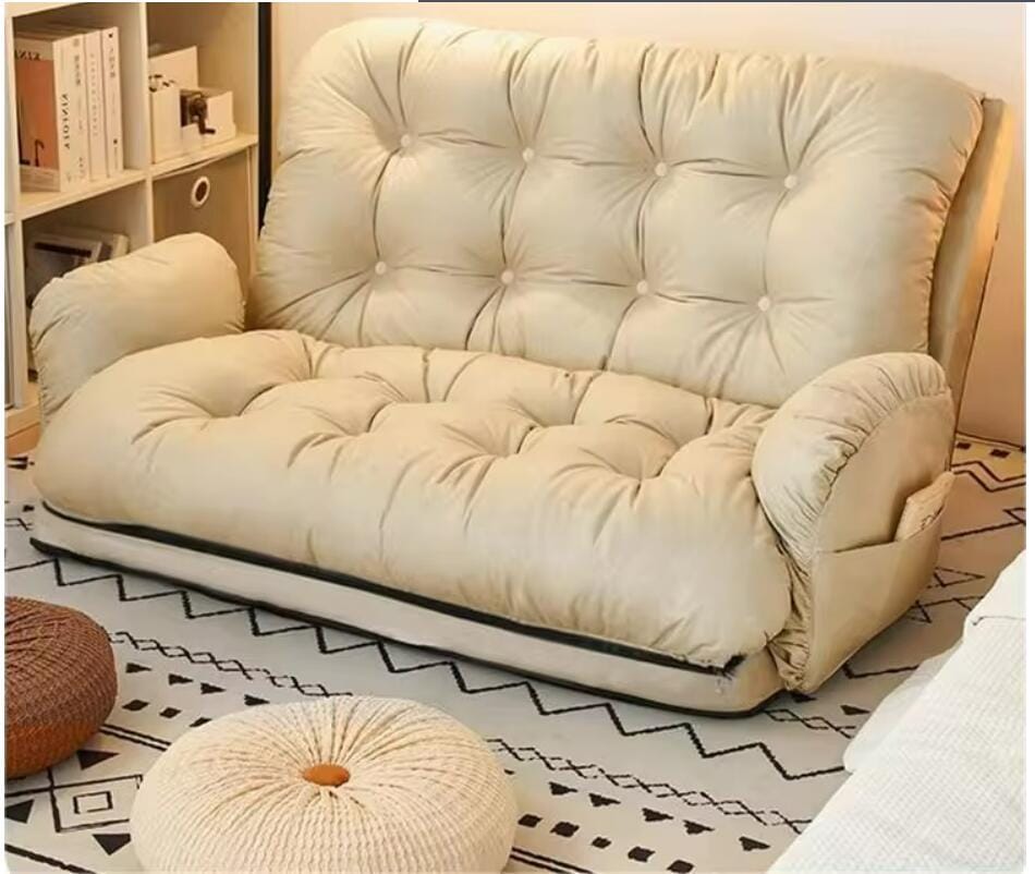 座椅子 ソファベッドリクライニング クッション付き コンパクト 椅子二人 一人暮らし かわいい 人気 ソファー クッション リビング折り畳み　座椅子ベッド両用　手