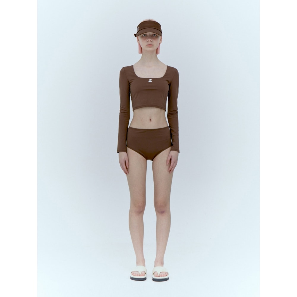 レスト & レクリエーションロングスリーブビキニセットブラウン