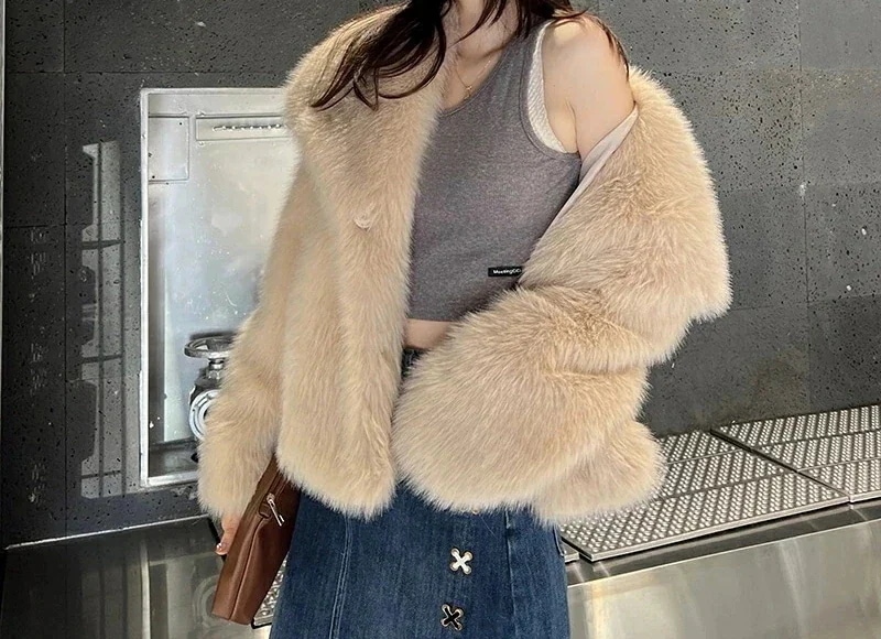 限定数量アウター冬新作ファーコート エコファージャケットフェイクウサギファー毛皮 ジャケット ミンク アウター 厚手 レディース