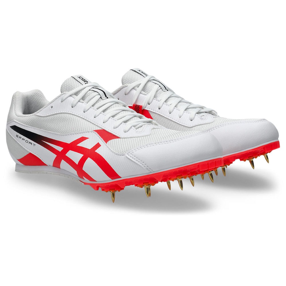 アシックス 1093A264-100-25.0 ユニセックス 陸上競技シューズ EFFORT 14（White/Flash Red・サイズ：25.0cm） 1093A264100250