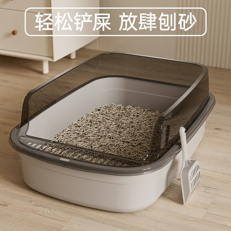 カスタマイズされた特大猫用トイレ飛沫防止猫用トイレ半密閉型全開型特大猫用トイレ