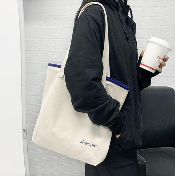 バッグ ショルダーバッグ ズック エコバッグ 大容量 レディース オシャレ 韓国 ファッション 雑貨 かわいい おしゃれ 北欧 送料無料 [K] (T)