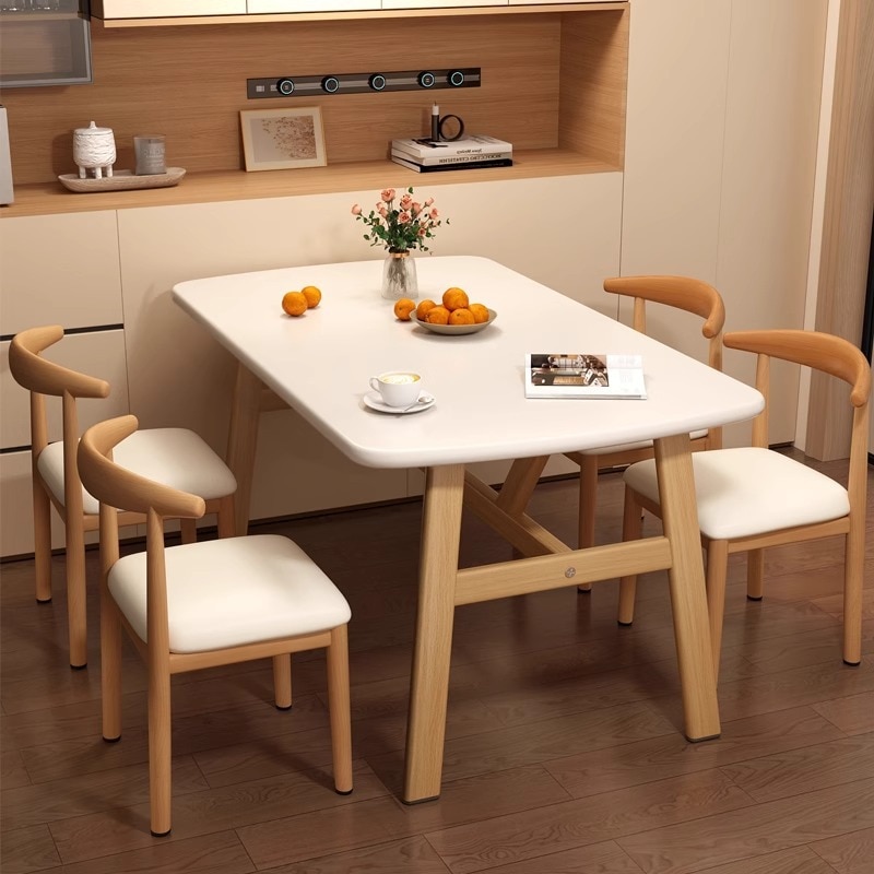 11 北欧のダイニングテーブル小さな家庭用ダイニングテーブルフランスの長方形のダイニングテーブルリビングルームホテルの商業用テーブル椅子の組み合わせ