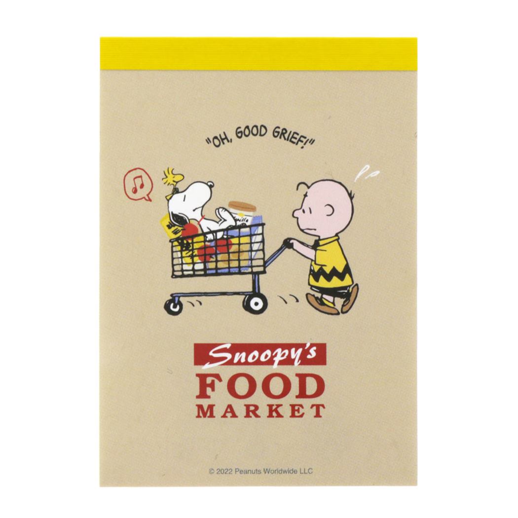 新しく着き スヌーピー メモ帳 ミニ メモ カート Market 一流の品質 Food Delicious