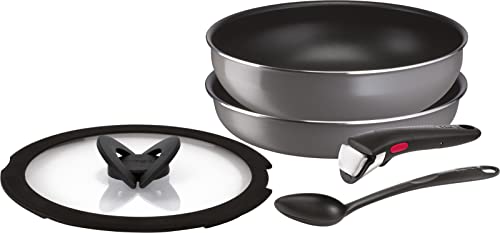 【オンライン限定】 ティファール 取っ手のとれる 鍋 フライパンセット 5点セット ガス火専用 炒めるのに便利なスプーン付き PFOAなどの有害物質不使用 「インジニオネオ フレーズグレー」 こびりつ