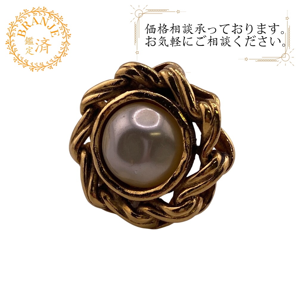 片方のみ ヴィンテージ フェイクパール イヤリング ゴールド ブランド