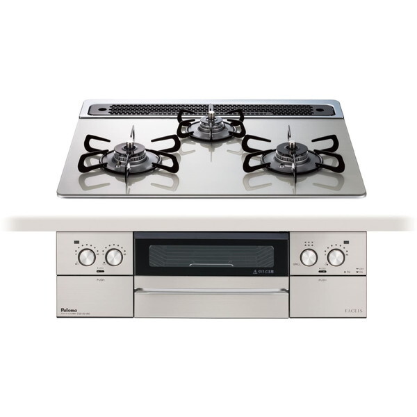 ビルトインガスコンロ プロパンガス用 3口 左右強火タイプ 幅60cm PD-893WS-60GH-LP シャインシルバー FACEIS GRAND (フェイシス グランド)