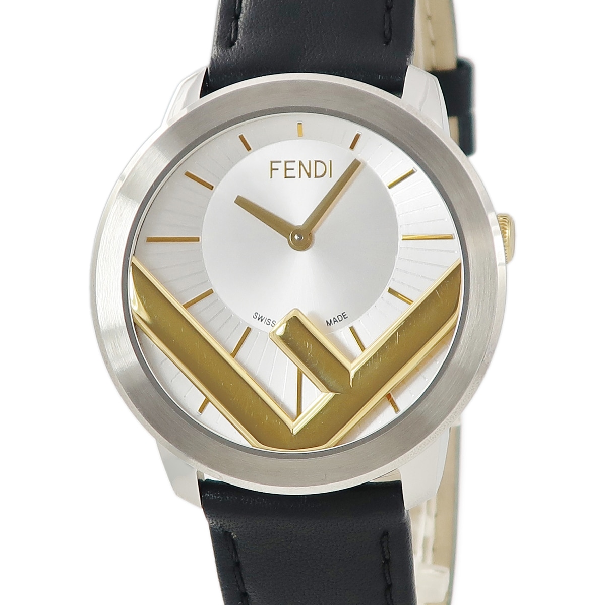 エフ イズ フェンディ ラナウェイ 41MM F710114011 クオーツ メンズ 未使用 シルバー×ゴールド 3年保証