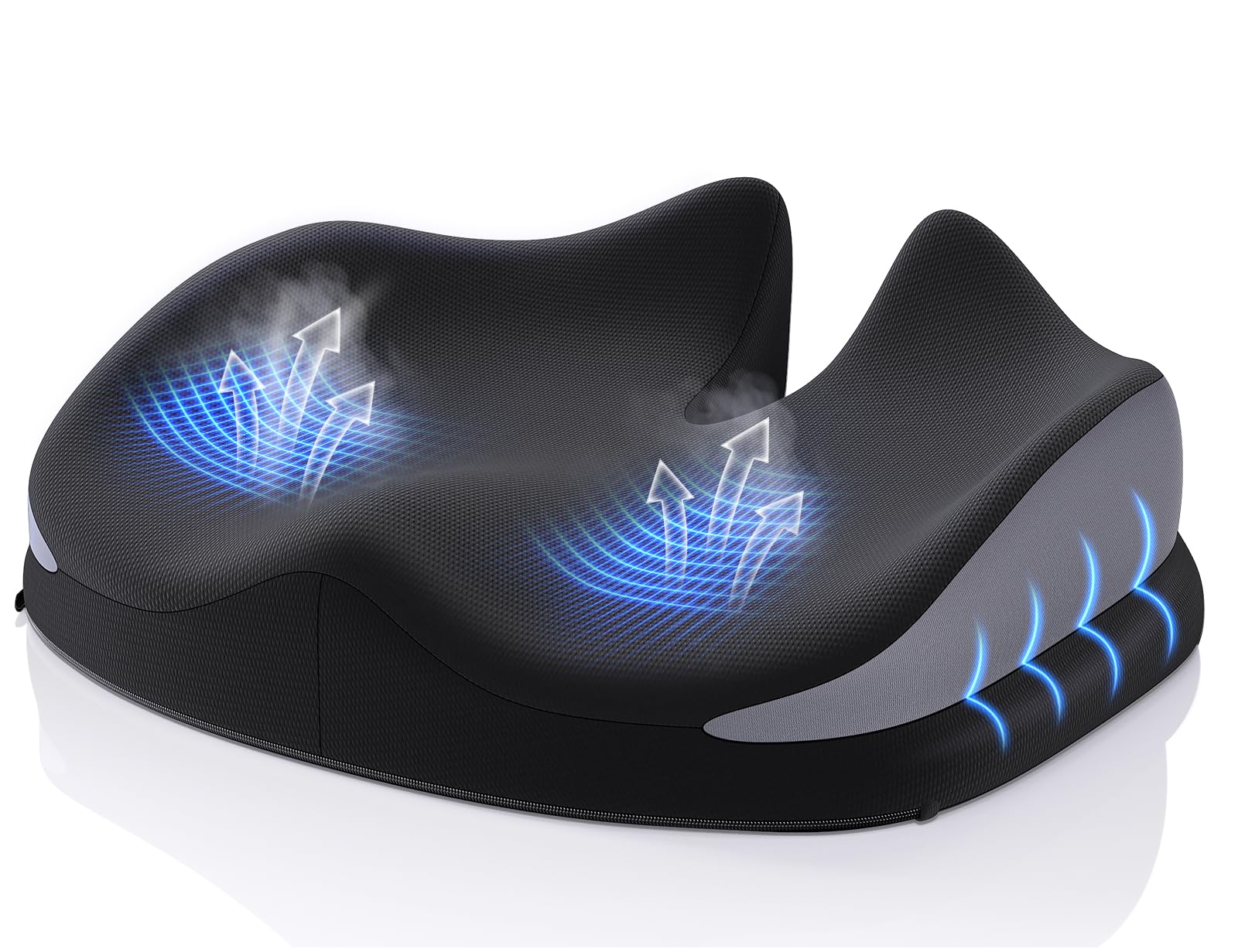 Benazcap圧力解放シートオフィスチェアデスク滑り止めシート自動車シート車椅子坐骨神経痛記憶バブル自動車シートソフトサポートの超高密度記憶バブル股関節尾骨坐骨神経痛を緩和するシ