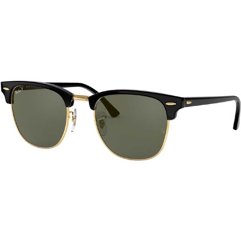 レイバン　Ray-Ban サングラス CLUBMASTER RB3016 901/58 51mm ブラック/ポラライズドグリーンクラシックG-15　RB3016