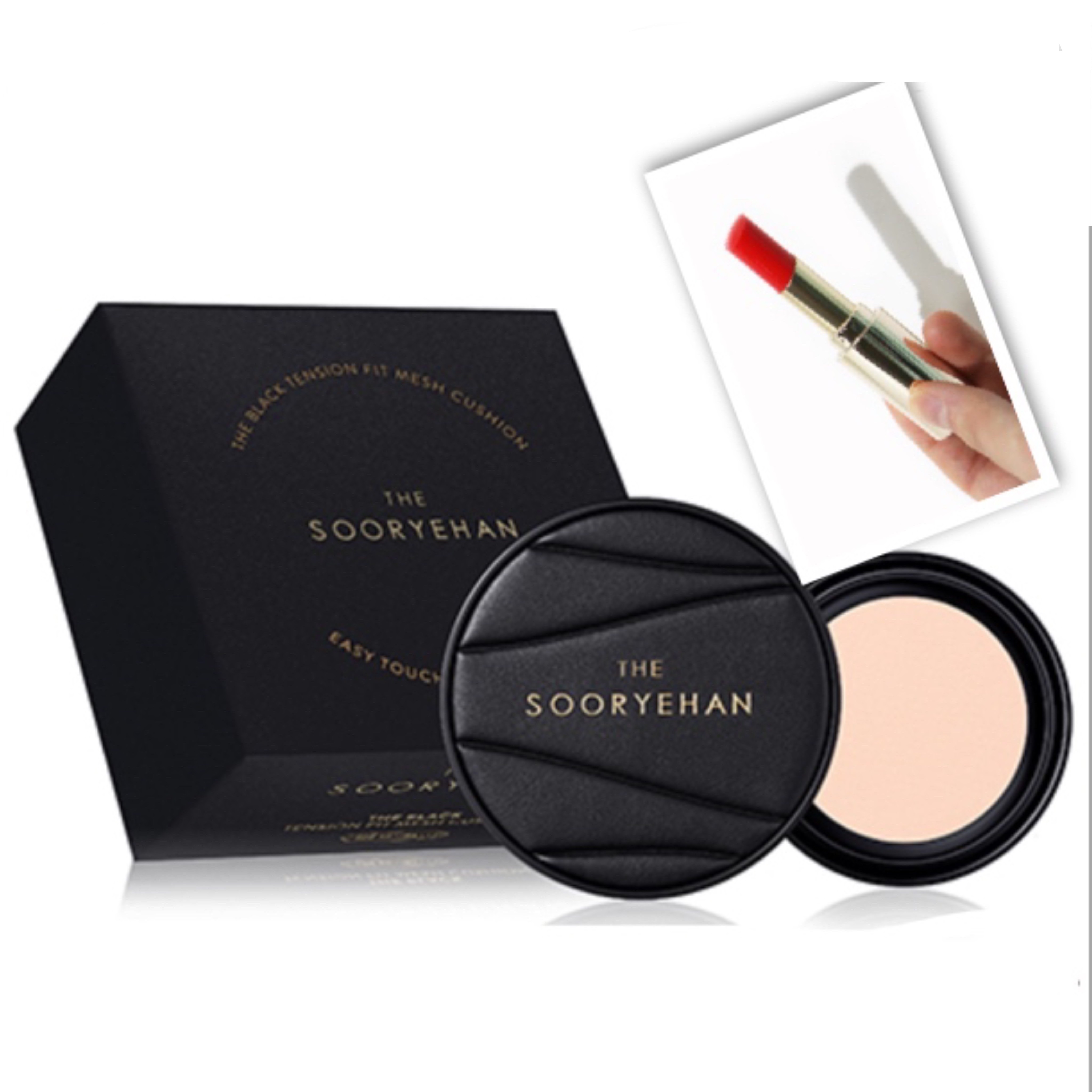 [本品REDリップバム贈呈]ザブラック テンション フィット メッシュクッションファンデ本品13g＋詰め替え13g