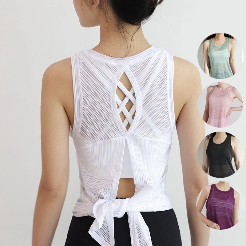 春 夏 ファッション レディースヨガウェア ヨガトップス 半袖 あみ糸 レギンス 女物の上着 スポーツ用インナー 无袖 運動着 訓練用 袖なしスリット ピラティス トレーナー レディース ヨガウェア