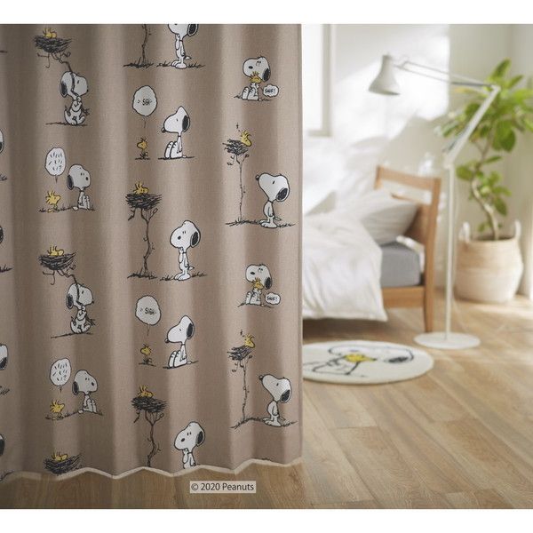 スミノエ P1022 カーテン ベージュ 100135cm PEANUTS スヌーピー フレンズネスト P1022 1枚入 メーカー直送