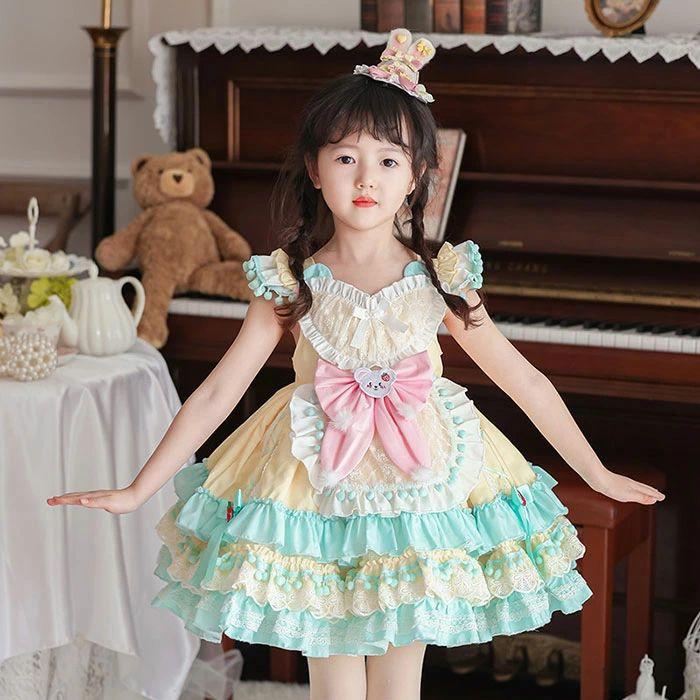 出荷が迅速である 独占販売 可愛い子供ドレス 女の子 子供服 ワンピース ロリータ 夏服 キッズドレス ノースリーブ フリル レース 子どもドレス キッズ ドレス 洋服 プリンセス メイド服 Lo 本