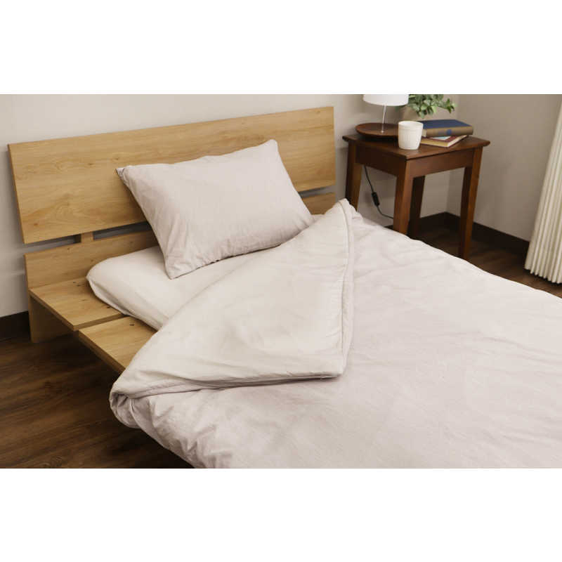 生毛工房　すぐに使える布団セット (掛布団・敷布団・枕・各種カバーの6点セット) 防ダニ加工カバー付き グレージュ ［シングルサイズ］　963371GJ