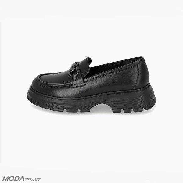 軽量クッションUPチャンキー女性ローファーシューズ2XWD46XM-GN