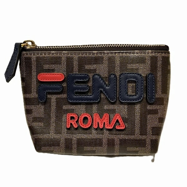 フェンディ FENDI ズッカ柄 FILA コラボポーチ 7N0097 ポーチ レディース【中古】