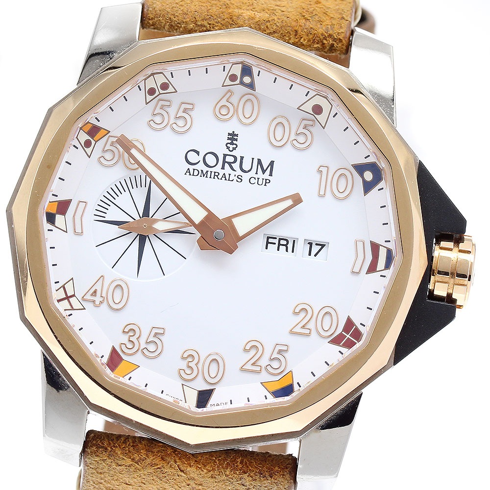 コルム CORUM 947.931.05 アドミラルズカップ コンペティション 48 スモールセコンド デイデイト 自動巻き メンズ 保証書付き_839113【中古】